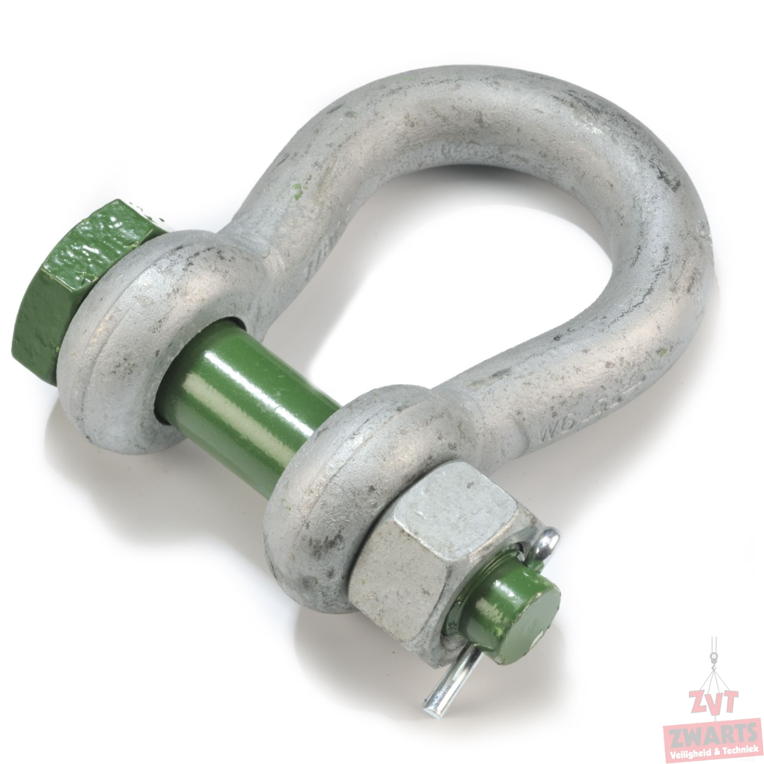 Green Pin Shackle with Nut and Bolt Safety Pin