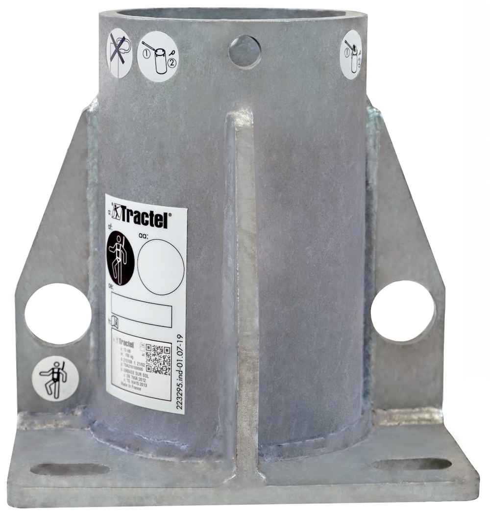 Tractel Davitrac opbouw vloeradapter gegalvaniseerd