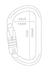 Petzl VULCAN stalen karabiner met grote opening