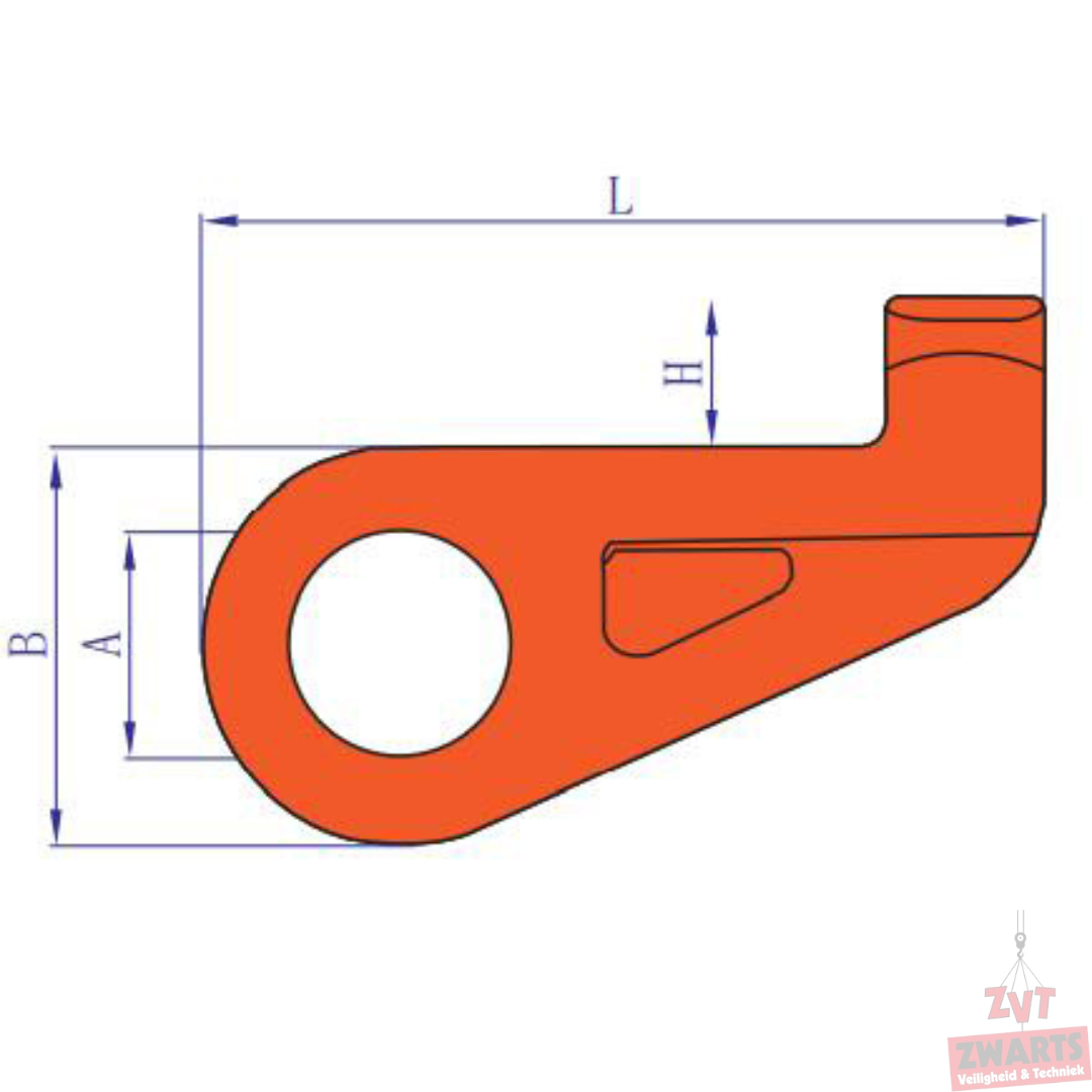 Private Label Container Hook, 12,500 kg, Left